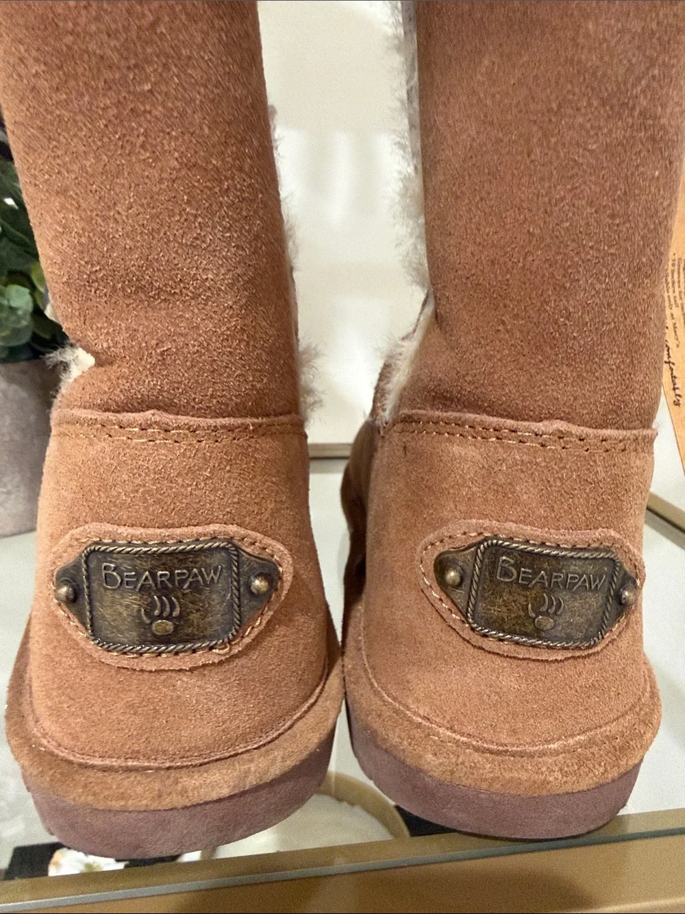 Bearpaw Chestnut Suede Shearling Winter Boots
